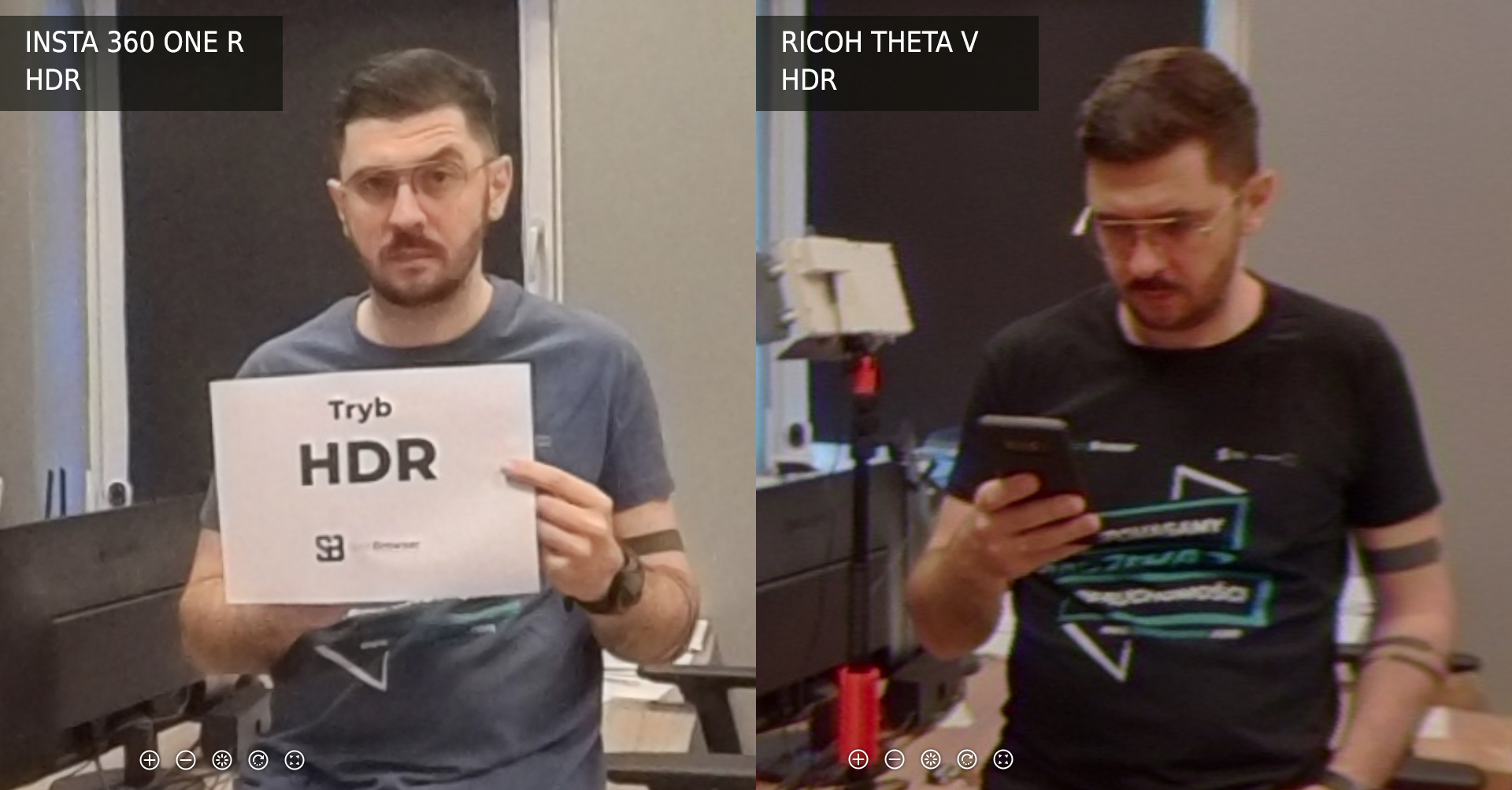 Ricoh Theta V vs Insta 360 One R tryb HDR