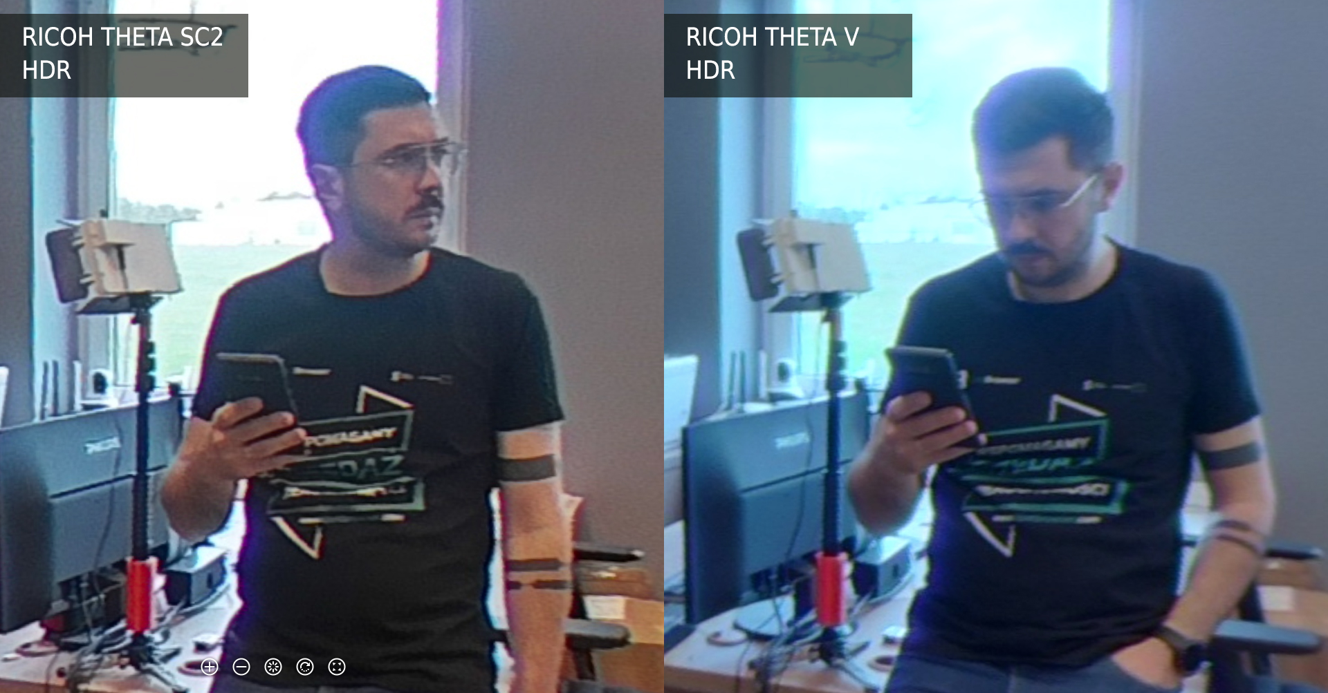 Ricoh Theta SC2 vs V tryb HDR